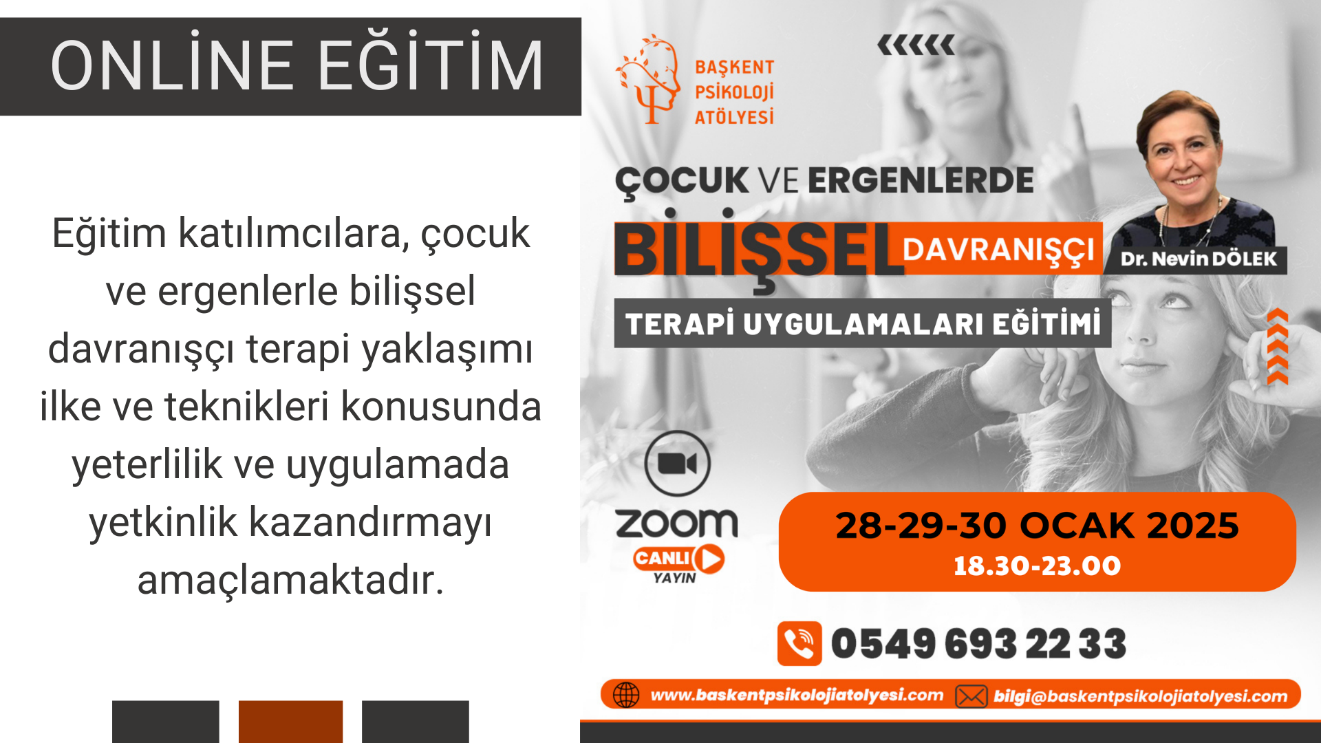 Çocuk ve Ergenlerde Bilişsel Davranışçı Terapi Uygulamaları Eğitimi