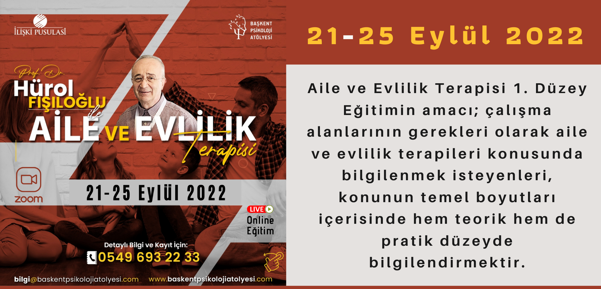 Aile ve Evlilik Terapisi 1. Düzey Eğitimi